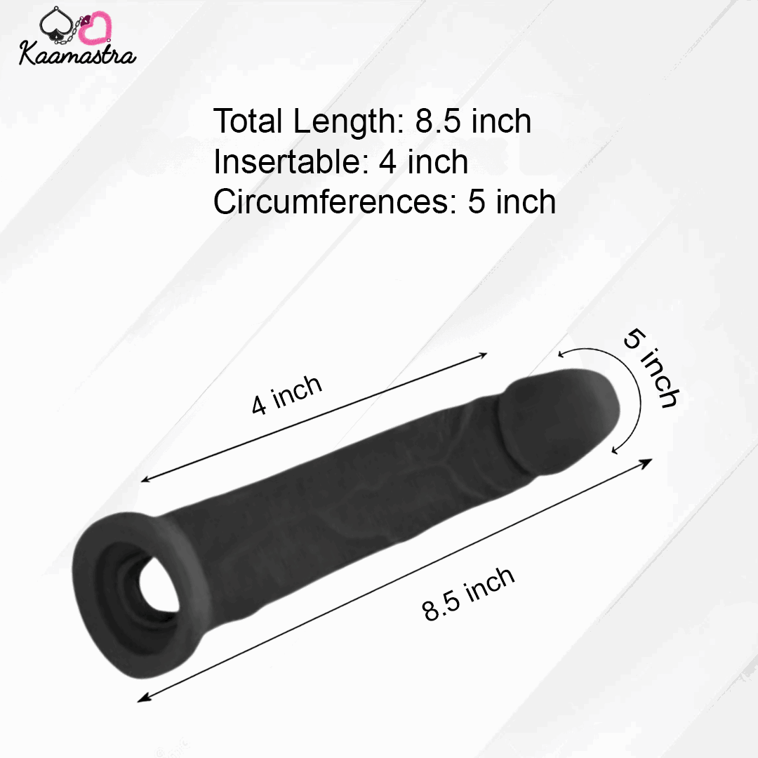 Black Silicone Penis Extending Sleeve