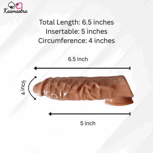 Brown Silicone Penis Extending Sleeve