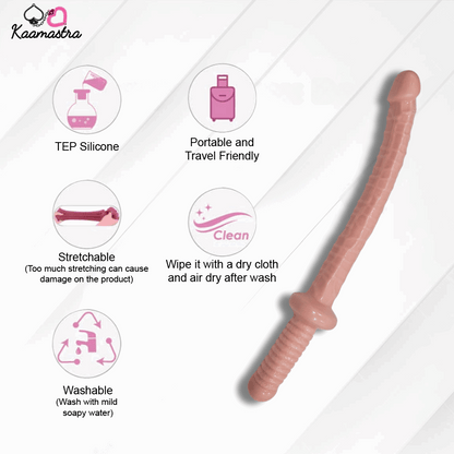 Kaamastra Silicone Realistic Flesh Double Ended Huge Dildo