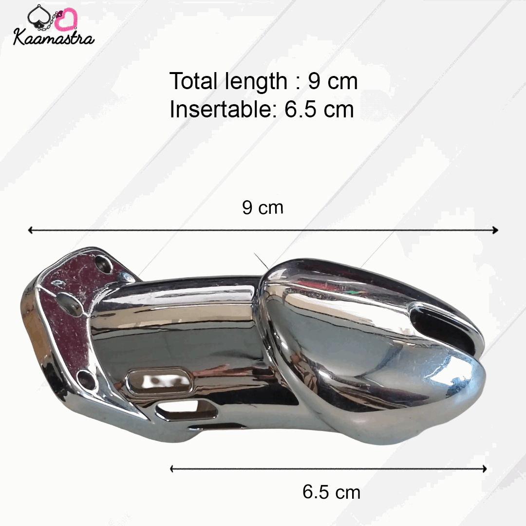 Silver Cage Penis Ring Chastity Device Small