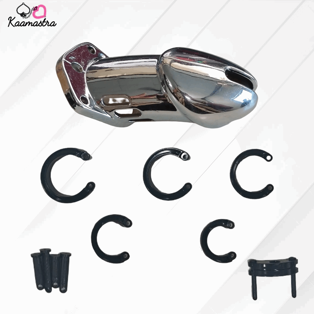 Silver Cage Penis Ring Chastity Device Small
