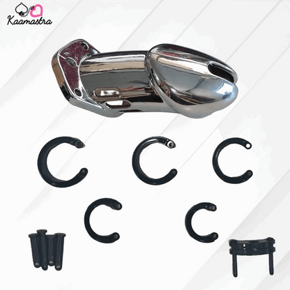 Silver Cage Penis Ring Chastity Device Small