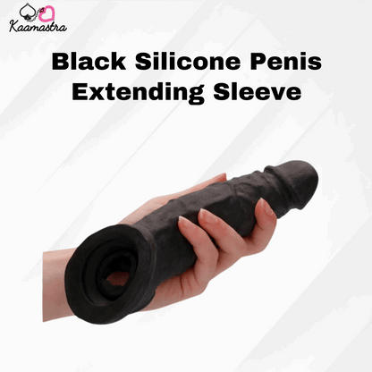 Black Silicone Penis Extending Sleeve