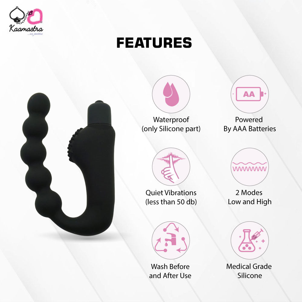 Black silicone P spot Massager for Men