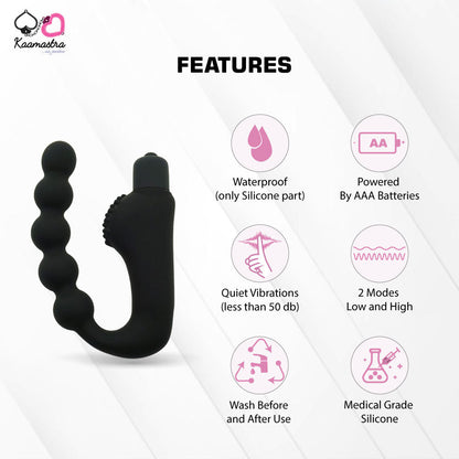 Black silicone P spot Massager for Men