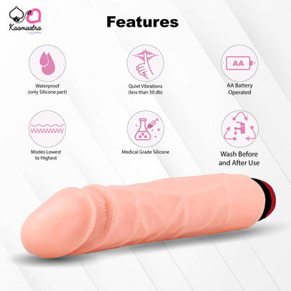 Kaamastra Flesh Skin Vibration Dildo Toy for Women