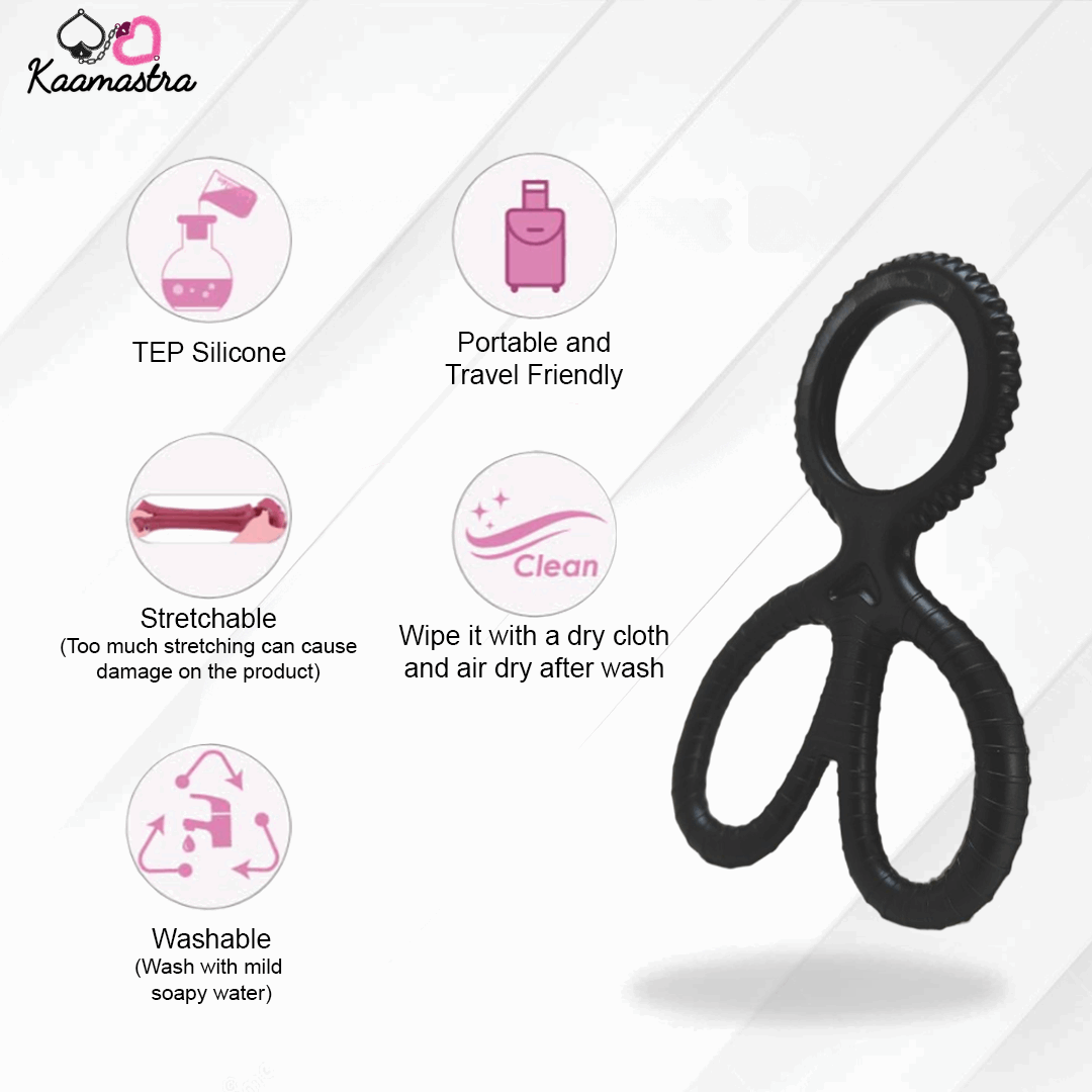 s Scissors Shaped Penis Ring With Ball Holder