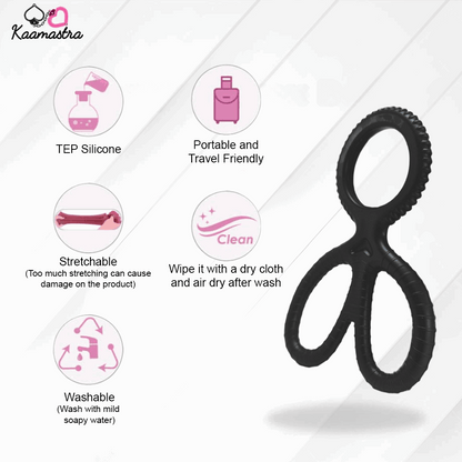 s Scissors Shaped Penis Ring With Ball Holder