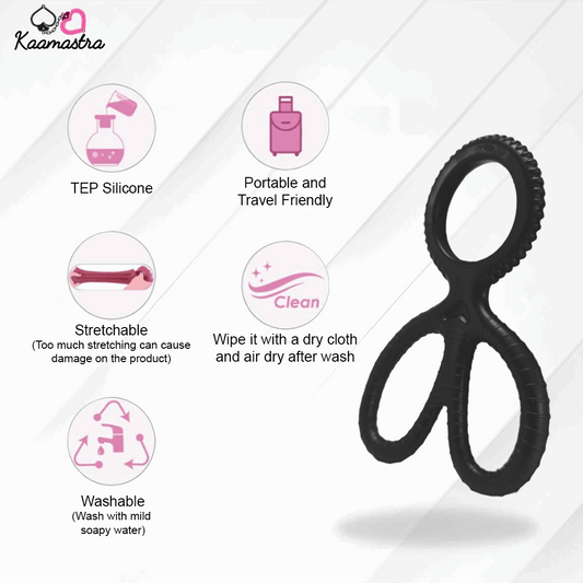 s Scissors Shaped Penis Ring With Ball Holder