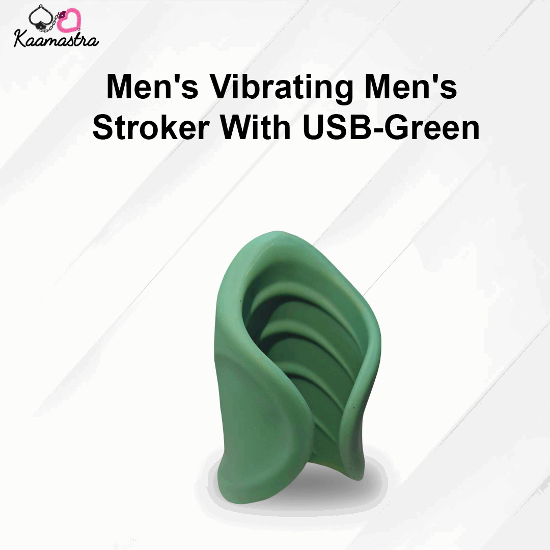 Men's Vibrating Men's Stroker With USB-Green
