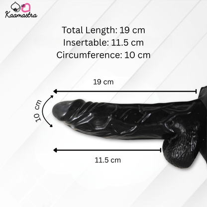 Black Hollow Strap on Vibrating Cock