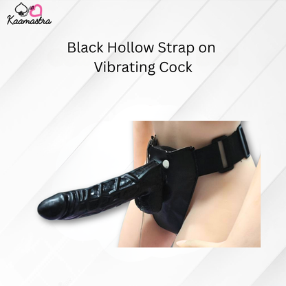 Black Hollow Strap on Vibrating Cock