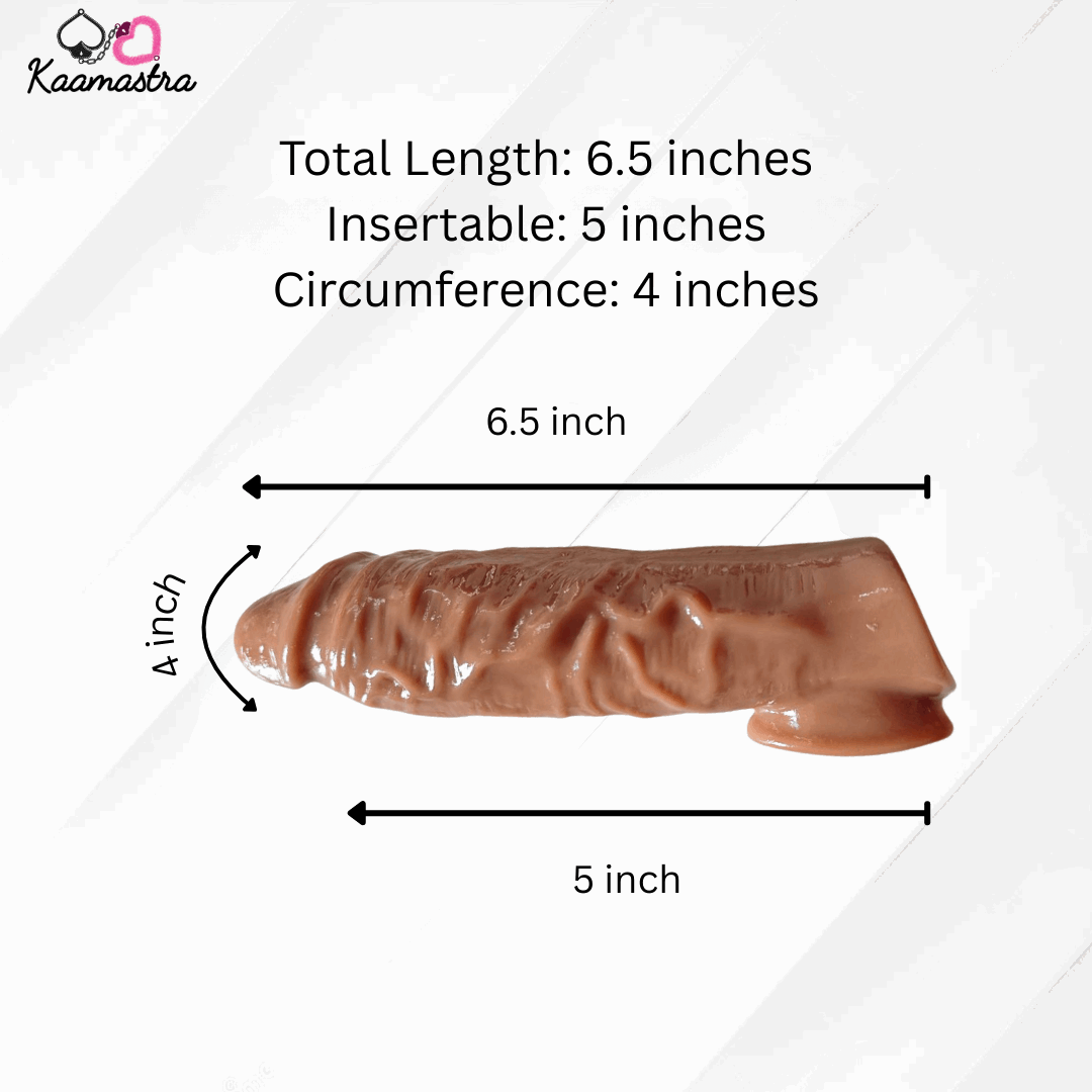 Brown Silicone Penis Extending Sleeve