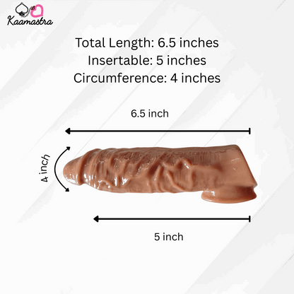 Brown Silicone Penis Extending Sleeve