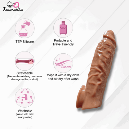 Brown Silicone Penis Extending Sleeve