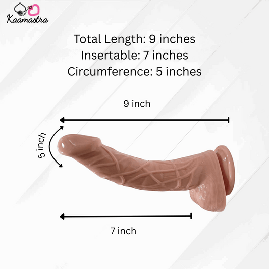 Kaamastra's 9 Inch/22.9 cm Suction Silicone Dildo