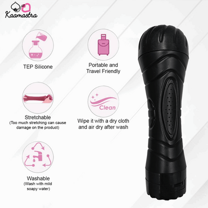 Men's Realistic Vibrating Pussy with Battery