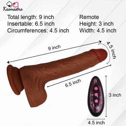 Silicon Rotating And Thursting Suction Dildo Vibrator With Remote