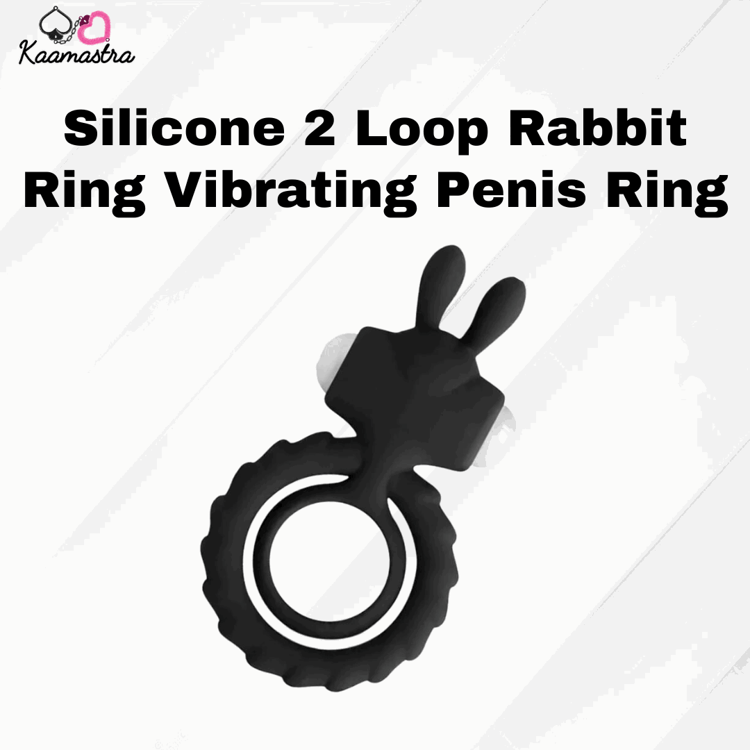 Silicone 2 Loop Rabbit Ring Vibrating Penis Ring