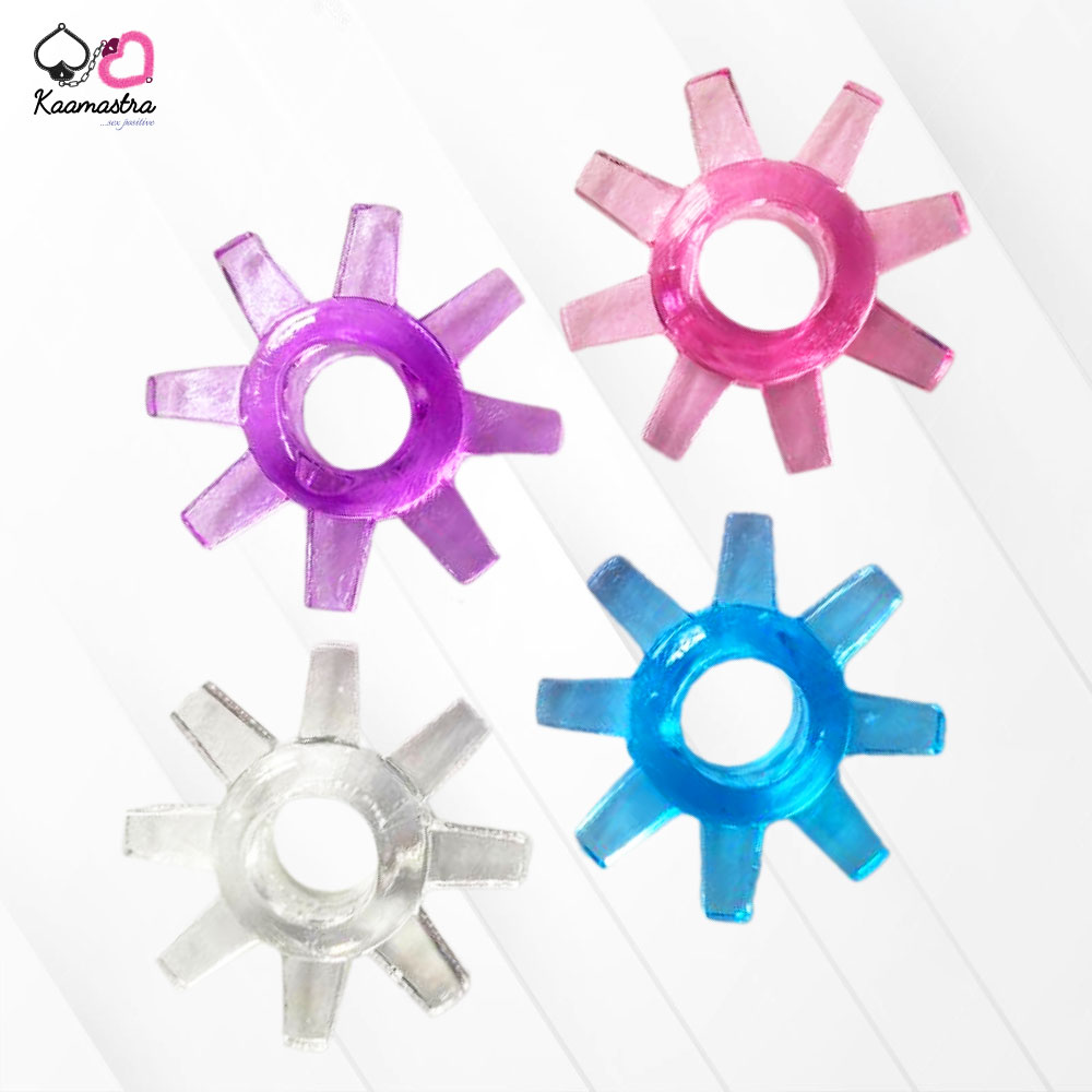 Silicone Penis Ring for Men with Spikes (Multicolored)