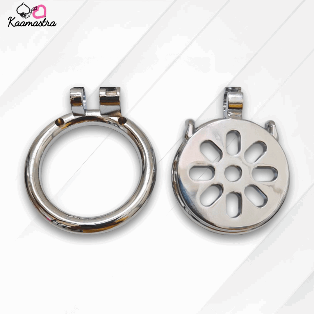 s Stainless Steel Flat Chastity Cage With Catheter