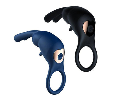 Black 10 Function Rabbit Vibrating Penis Ring